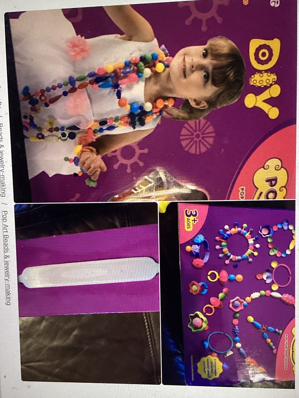 Kids Pop Art DIY Bead & Jewelry Making Kit - Multicolor